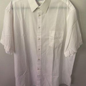 Men’s American Edition Collection Short Sleeve White Dress Shirt, XLARGE